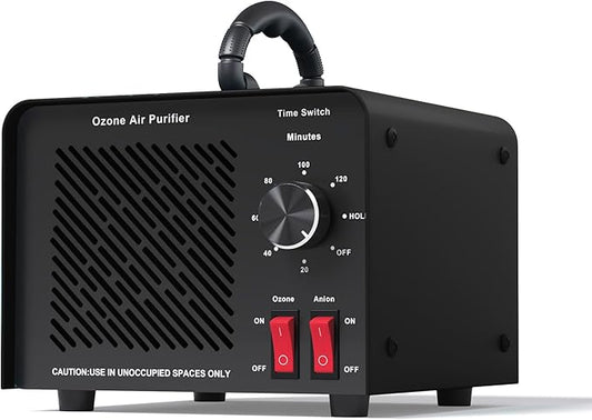 120,000mg/h 0zone Generator High Capacity Ozone Machine & 1 Billion Negative Ion Air Purifier for Home, Car, Pet Odor Removal, O3 Odor Eliminator up to 8,000 Sq. Ft.(Black)