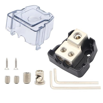 2Way Power Distribution Block 4GA / 8GA in 8 Gauge Out Split Ground Blocks 1PCS