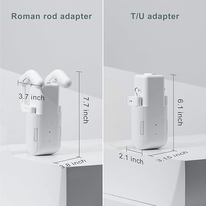 Takkicept Automatic Curtain Opener Electric: Smart Remote Control Closer｜Long-Lasting Battery/Type-C｜No Drill for 8-40mm Roman Rods/T-Tracks & U-Rails｜Quiet Motor Robot for Bedroom/living room