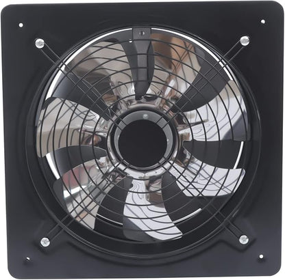 XUFOPLY 12 Inch Exhaust Fan, 110V 125W Wall Mounted Vent Fans 2800RPM Kitchen Bathroom Windows Fan Metal Extractor Fan for Attic, Garage, Window Ventilation (Black, 12 Inch)