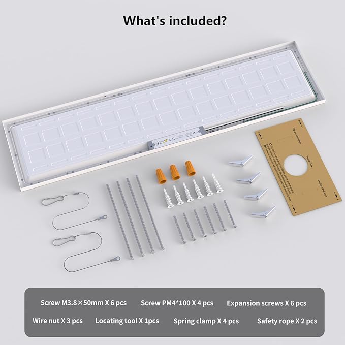 AIKVSXER 36 Pack 1x4 LED Flat Panel Light, 50W 5500LM Surface Mount Ceiling Fixture, 3CCT (3000K/4000K/5000K), Ultra-Thin 48In, 10-100% Triac Dimmable for Kitchen, Garage, Office, Basement