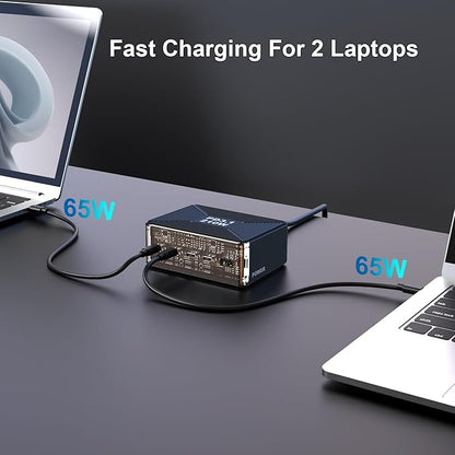 210W USB C Charger, Graaci GaN 5-Port PD3.1 140W 100W PPS Fast Charging Station, Type C Laptop Wall Charger Power Adapter for MacBook Pro/Air M2, iPhone 15 Pro, Galaxy S23 Ultra, Pixel 8, Steam Deck