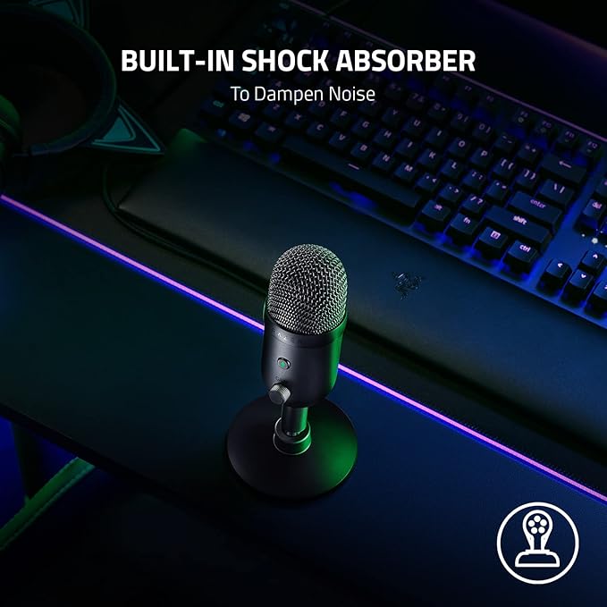 Razer Seiren V2 X USB Condenser Microphone for Streaming and Gaming on PC: Supercardioid Pickup Pattern - Integrated Digital Limiter - Mic Monitoring and Gain Control - Built-in Shock Absorber
