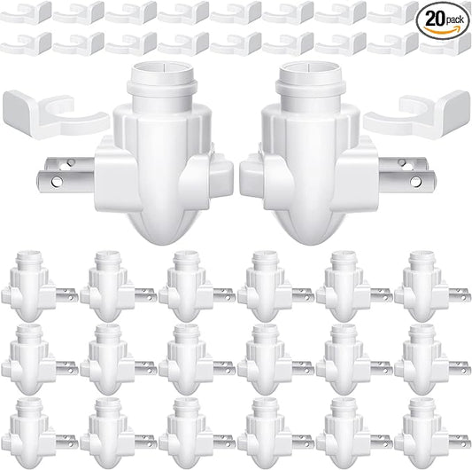 Tuanse 20 Sets Plug in Night Light Module Night Light Base with Shade Mounting Clip Plastic Lights Rotating Base for Making Your Own Decorative (White)