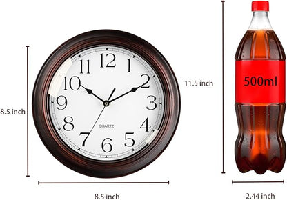 KECYET Wall Clocks Battery Operated Silent Non-Ticking Wall Clock 8.5 Inch Small Vintage Retro Rustic Style Decorative for Kitchen Living Room Home Office (Bronze)