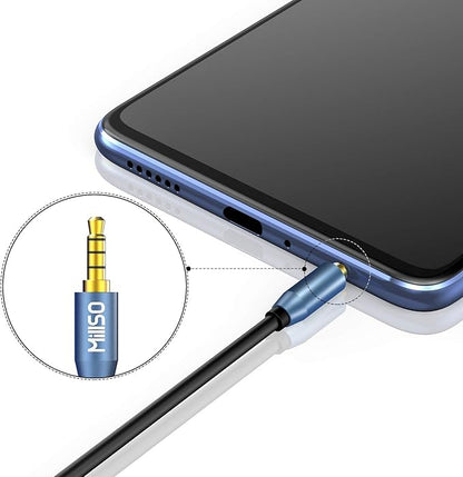 MillSO Headset Splitter for 2 TRRS Headphones or Mics 3 Feet 3.5mm Jack Adapter TRRS 4-Pole Splitter Male to Dual Female Adapter Compatible for 2 Headsets, Microphones to Mobile Phone, Laptop