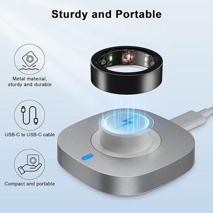 ZOOROO Charger Compatible with Oura Ring Gen 3 Size 13, Fast Charging Dock with USB-C Cable