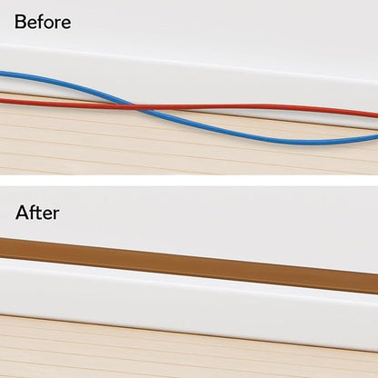 Rubber Bond TV Cord Hider Cable Protector - Strong Self Adhesive Wall Cord Cover Cable Hider - Low Profile Cable Management Wall Cord Concealer Cable Raceway (Brown, 6 Feet)
