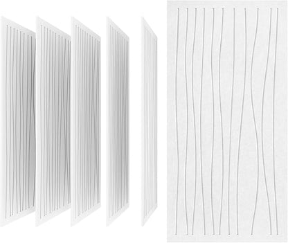 UMIACOUSTICS 6 PCS Acoustic Wall Panels,47.2 x 23.6 Inches Flame Retardant Sound Absorbing Panels,Decorative Sound Proof Panels in Art Curve Shaped White Color
