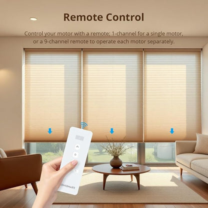 Blindsmart Rechargeable Tuya Zigbee Roller Blinds Motor for 38mm Tube, Motorized Window Shades Automatic Blinds Curtain Opener APP Control, Zigbee Hub Required (Only Motor + Solar Pannel)