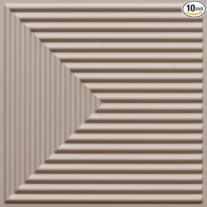 From Plain To Beautiful In Hours 9004 Depth Tier PVC 12 in x 12 in Peel and Stick Wall Panels (Covers / 10 sq.ft), Rodeo Dust, 10 Piece