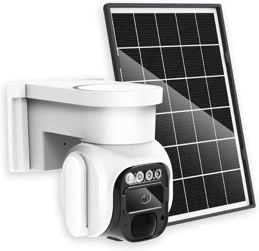4G LTE Cellular Security Camera Wireless Outdoor，No Wifi Solar Powered Outside Camera , 2K Color Night Vision, PIR Motion Sensor, 360° Live View, 2-Way Audio, SIM Card $ SD Card Included, Free Trial