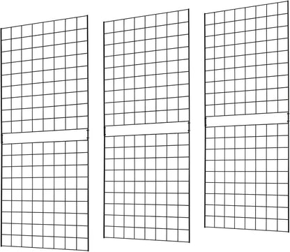 7RiversART Grid Wall Commercial Grade Gridwall Panels – Heavy Duty Grid Panel for Any Retail Display Wall Grid 2' Width x 5' Height, Black (Pack of 3) Easily Portable