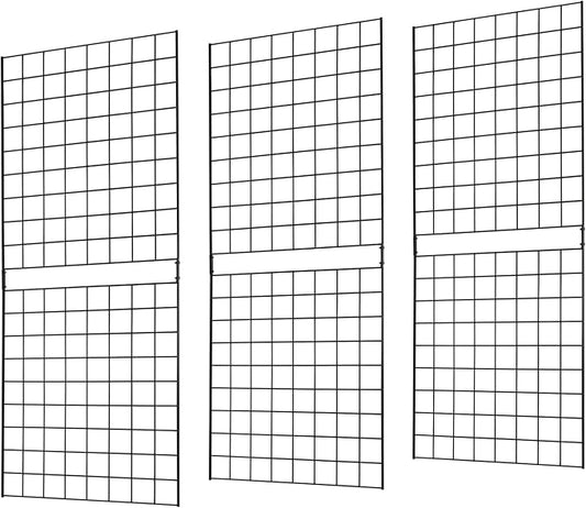 7RiversART Grid Wall Commercial Grade Gridwall Panels – Heavy Duty Grid Panel for Any Retail Display Wall Grid 2' Width x 5' Height, Black (Pack of 3) Easily Portable
