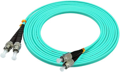 Jeirdus 2Meters 6ft FC to ST Duplex 50/125 10G OM3 Multi-Mode Fiber Optic Cable Jumper Optical Patch Cord FC-ST