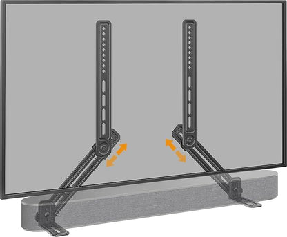 Perlegear Soundbar Mount with Adjustable Height, Sound bar Mount up to 15 lbs, Soundbar Mount Under TV or Above TV, Soundbar tv Mount Bracket with Detachable Long Extension Plates PGSM04B