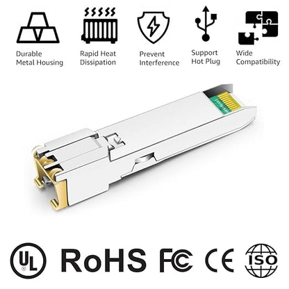 OPSTRAN 1000BASE-T SFP RJ45 Copper Transceiver Module Compatible with HPE Aruba J8177D J8177DCM JL747A Procurve J8177C J8177B J8177A 100m Cat5e/6 10 Pack