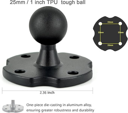 VAUBORTTI Heavy-Duty Camera Wall/Desktop Mount with 1/4"-20 Thread, Aluminum Alloy Arm, Dual Ball Heads, 1-Inch TPU Ball, Free Rotation,Compatible with DSLR, CCTV, RAM B System