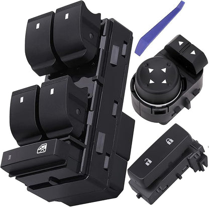 Obaee Power Window Control Switch Button & Front Driver Side Door Lock & Mirror Switch Compatible with Chevrolet Silverado/GMC Sierra 1500 2500 HD 3500 HD 2007-2013