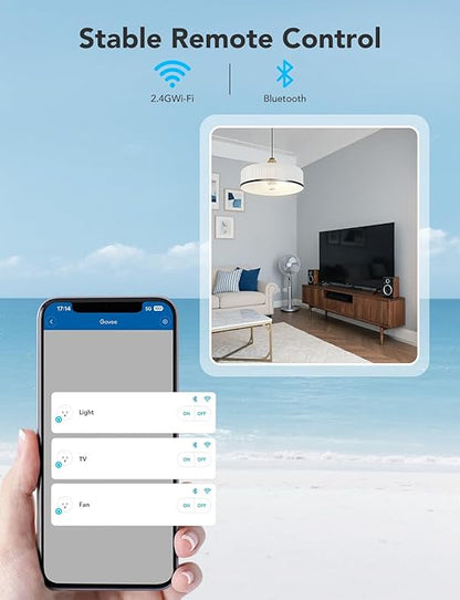 Govee Smart Plug, WiFi Outlet Compatible with Alexa and Google Assistant, Mini Smart Home Plugs with Timer Fuction & Group Controller, No Hub Required, ETL & FCC Certified, 2.4G WiFi Only (1 Pack)