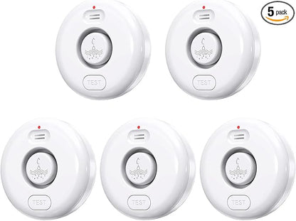 5 Pack Water Leak Alarm Detector, 120dB Loud Alert Water Sensor, IP66 Waterproof, Sensitive Leak and Drip Alert, Easy Installation for Home, Basement Flood Prevention, Bathroom, Sink, Laundry