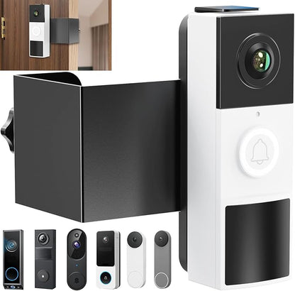 Anti-Theft Doorbell Mount No Drill Compatible with Tapo/Orbitell/Eufy/Aosu Video Doorbell, Universal Doorbell Camera Mount, Adjustable Mounting Bracket Holder Accessories for Apartment Rentals Mount