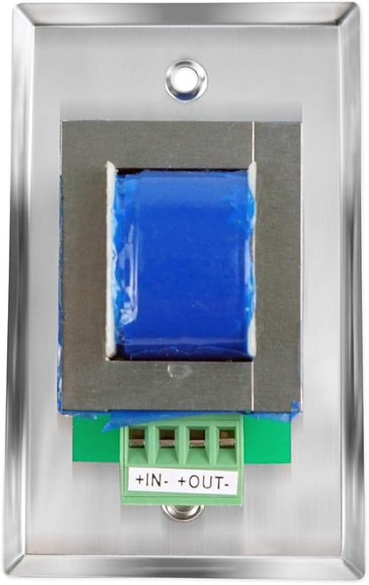 Rockville VOL70100 100W Wall Volume Controller 70V/100V, Stainless Steel Frame, Precise 12-Step Control, Easy Euro-Block Install, for Commercial Audio Systems