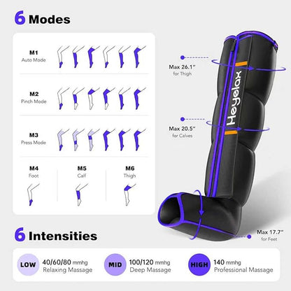 Heyelax Leg Compression Massager for Circulation and Pain Relief FSA, Recovery Boots Sleeve for Fast Therapy, Full Leg Massager as Ideal Gifts for Women Men(Large)