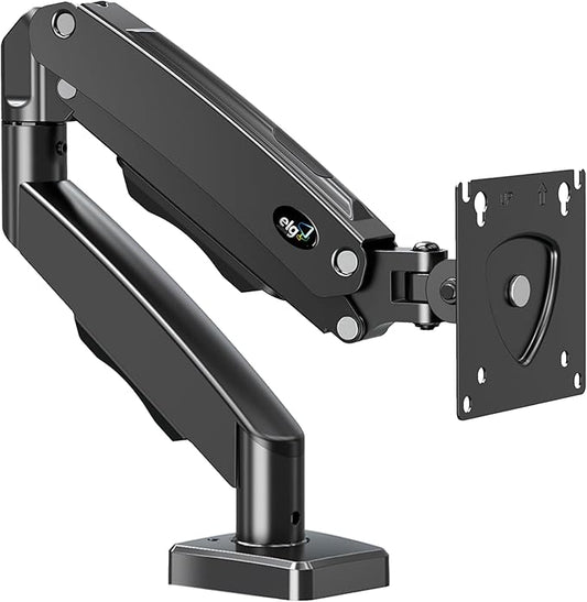 ELG Full Motion Swivel Single Monitor Desk Mount Stand: Empower Your Workspace with Unmatched Flexibility for 17” to 35'' Displays (4.4lbs to 19.8lbs Load) - F80N Model in Striking Black