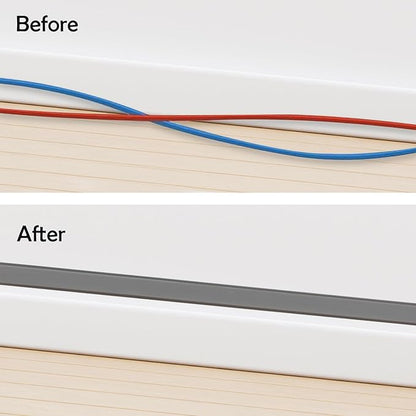 Rubber Bond TV Cord Hider Cable Protector - Strong Self Adhesive Wall Cord Cover Cable Hider - Low Profile Cable Management Wall Cord Concealer Cable Raceway (Grey, 6 Feet)