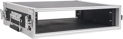 Sound Town 2U PA/DJ Rack/Road Case, 2-Space, with 16” Rackable Depth, Plywood, Metal Ball Corners - Pro Tour Grade (STRC-2U)