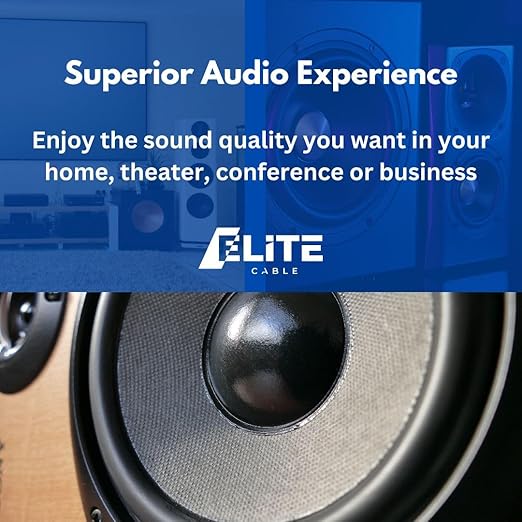 Elite 12/2 Speaker Wire 100ft, UL Listed, CMR/CL3R, (Riser/in-Wall & Outdoor/In-Ground (Direct Burial)- 100% Oxygen Free Pure Bare Copper (OFC), 12AWG/2-Conductor, 100ft Bulk Cable (65 Strands) Black
