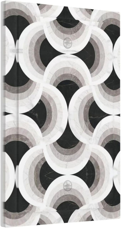 Bvtewkhz Black/White Art Marble No Device Single Blank Decorative Light Switch Covers Electrical Faceplate Switch Plates for Bathroom Kitchen Home
