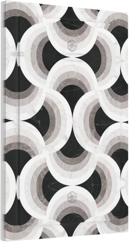 Bvtewkhz Black/White Art Marble No Device Single Blank Decorative Light Switch Covers Electrical Faceplate Switch Plates for Bathroom Kitchen Home