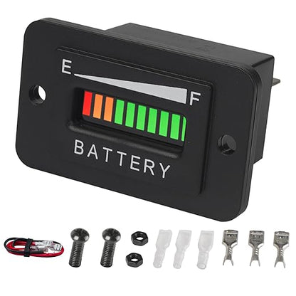 Yooreal 48V Battery Fuel Gauge Indicator,Battery Capacity Monitor for Lead-Acid Battery (Not Included Trojan Type) Powered Golf Car Travel Trailer Forklift Scrubber Motorcycle RV etc