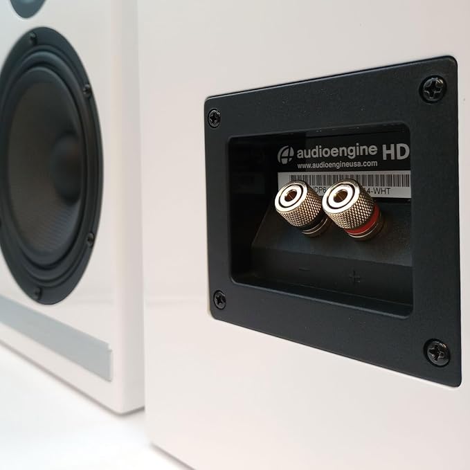 Audioengine HDP6 Passive Speakers Bookshelf Speakers Pair | Home Stereo High-Powered 2-Way Desktop Speakers | AV Receiver or Integrated Amplifier Required (White)