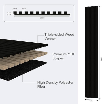 Premium Acoustic Wood Slat Wall Panels – Noise-Reducing Sound Absorption Panels for Home Theater, Studio & Office | Modern Decorative Slat Walling for Echo Control | Eco-Friendly & Easy to Install