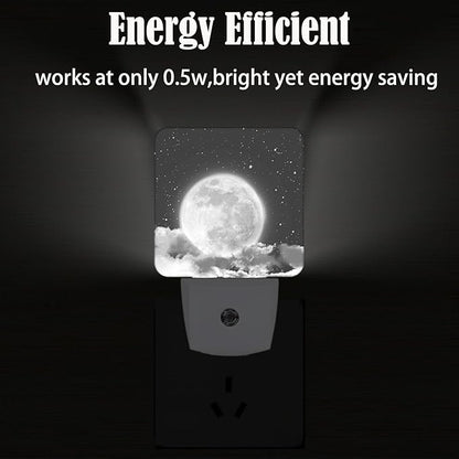 FSHVQKD Moon in Cloud Night Light,Plug-in Nightlights Auto Sensor Night Lamp Dusk to Dawn Lamp Home Decor for Nursery Children Girls Boys