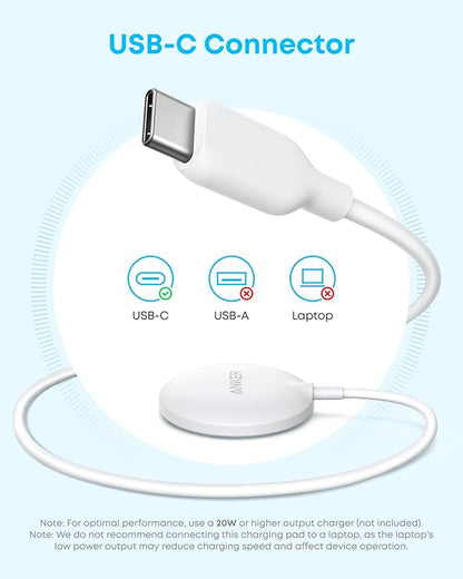 Anker Zolo Magnetic Wireless Charger, Qi2 Certified 15W MagSafe-Compatible Wireless Charging Pad, for iPhone 16/15/14/13 Series, AirPods, and More (Adapter Not Included) (White, 1 Pack)