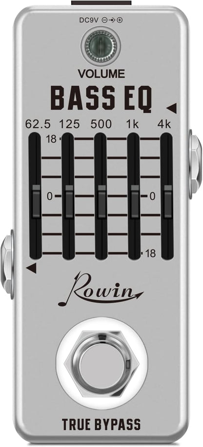 Rowin Bass Equalize Pedal 5 Band for Bass with True Bypass