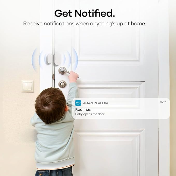 Zigbee Door Sensor 4 Pack, Mini Smart Door Sensor, Home Automation, Kid Safety, Compatible with SmartThings, Alexa, Home Assistant, Aeotec, Hubitat, Homey with Build-in Zigbee Hub, Hub Required
