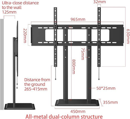 XinleTech Universal TV Stand with Metal Base,Table Top TV Stand for 75 77 85 86 inch TVs - Height Adjustable Stand, VESA 600x600mm, No-Drill Installation,Heavy-Duty,Holds 155lbs,XL-DZ945