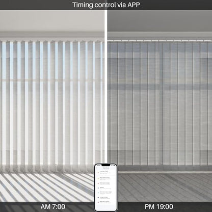 Blindify Motorized Vertical Blinds Compatible with Alexa Google Home, Light Filtering Sliding Door Shades Smart Vertical Blinds Remote Control Customize, Jacquard Silver