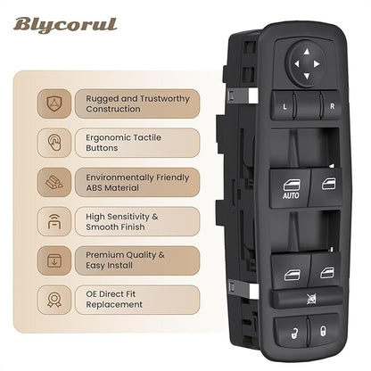 Blycorul Master Power Window Switch Driver Side Control Button Door Lock Replacement for 2011-2016 Dodge Journey Left Front Main Switch with 8+13 Pins Replaces#68084001AD, 68084001AC, 68084001AB