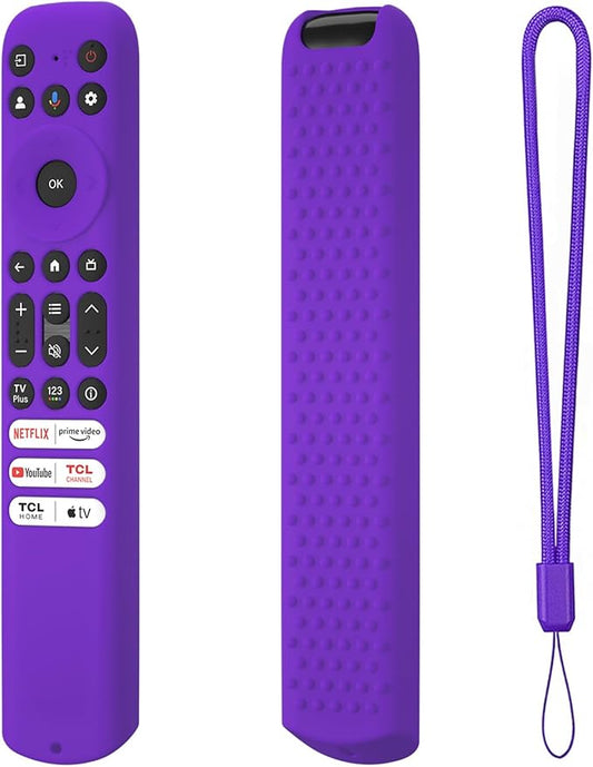 Hi Color Silicone Cover for TCL RC813 FMB1/RC923/RC902V Remote Protective Case Sleeve for TCL Smart TV Remote RC813 FMB1 Case Cover (Purple)