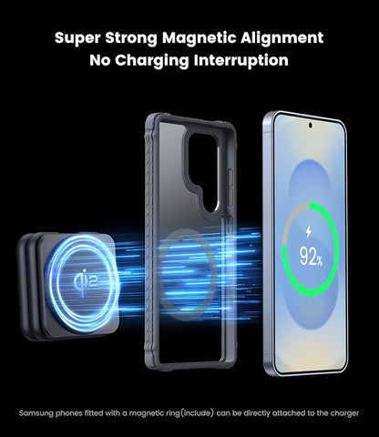 Qi2 Certified 3 in 1 Charging Station for Samsung, Aluminum Alloy Foldable 15W Wireless Charger for Galaxy S25 Series Z Flod 7, Fast Charger for Galaxy Watch Ultra, for Galaxy Buds