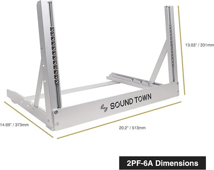Sound Town 6U Aluminum 2-Post Desktop Open-Frame Rack, Angle Adjustable, for Audio/Video, Network Switches, Routers, Patch Panels (2PF-6A)