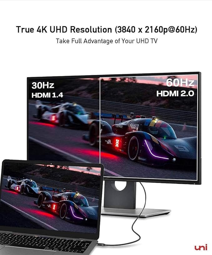 uni USB C to HDMI Cable 6ft-2 Pack 4K@60Hz, USB Type C to HDMI Cable [Thunderbolt 3 Compatible] for MacBook Pro/Air, iPad Pro, Surface Book 2, Galaxy S23, and More