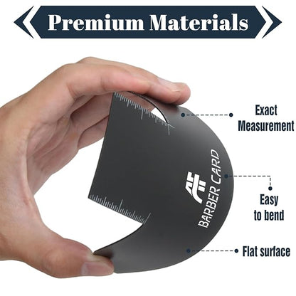 Enhancement Card for Barbers with Measurement Indicators, Reusable Barber Line up Tool and Color Spray Edge Hairline Shaping Tool (Black, One-Size)