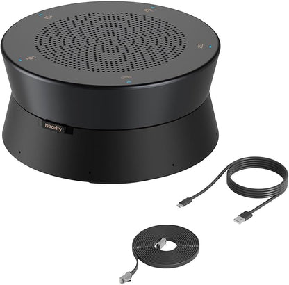 NEARITY A20S Conference Speaker and Microphone, USB Speakerphone w/8 Mics, 16ft Voice Pickup, AI 2.0 Noise Cancelling, USB Speakermic with Daisy Chain, Works with Microsoft/Teams/Google Meet